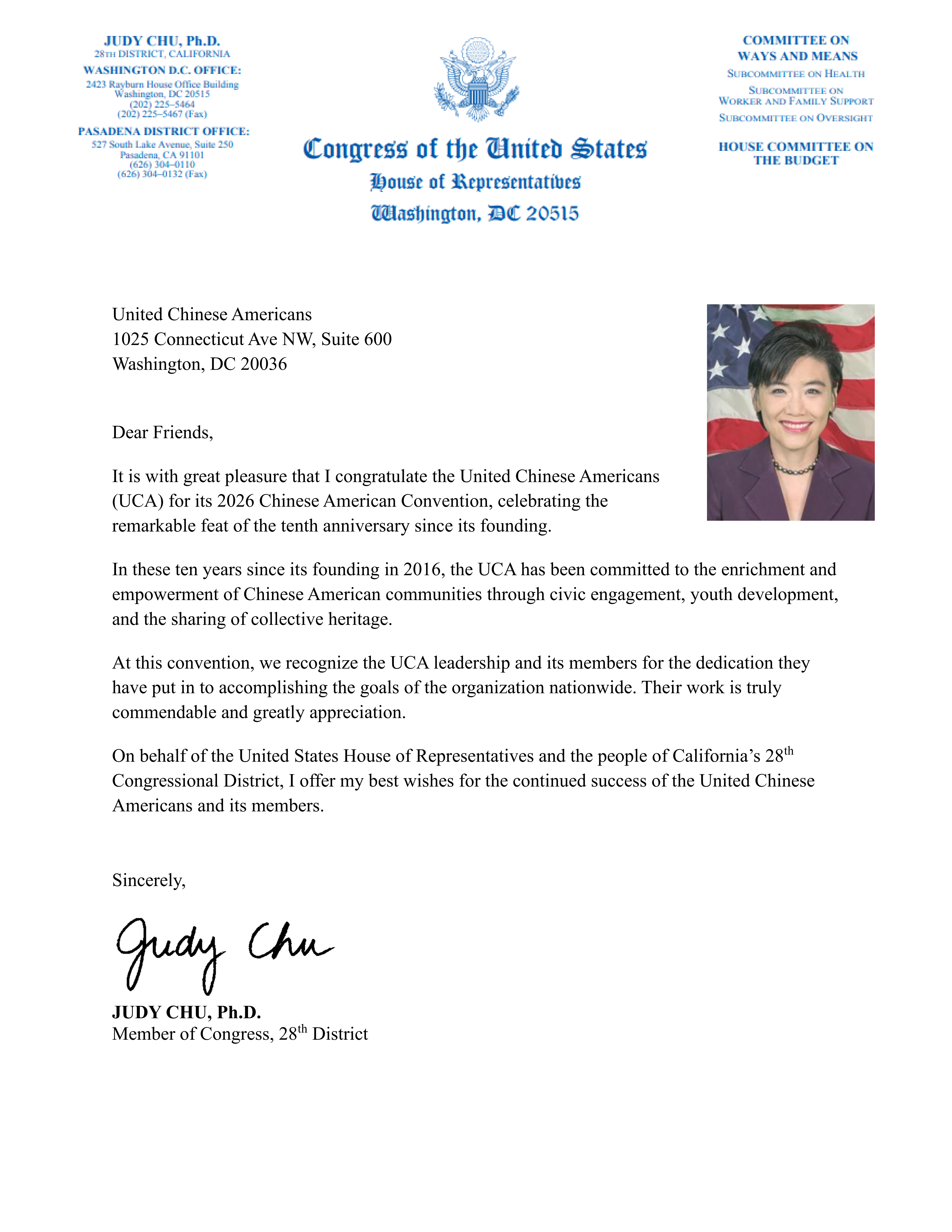 Congratulatory Letter 1